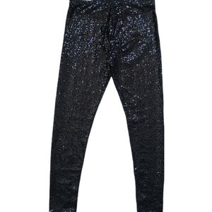 HTF NEW Victoria's Secret Pink Angel black sequin  leggings pants Small S